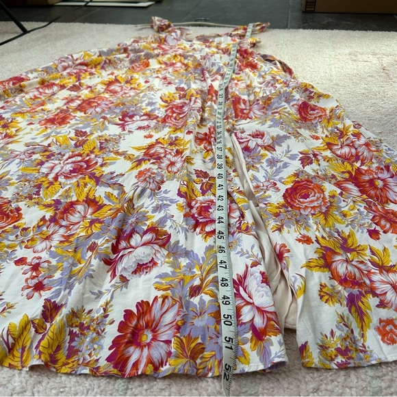 NWT BHLDN Sadie Fit and Flare Floral Linen Dress Wedding Guest Dress Size Medium - Picture 13 of 15